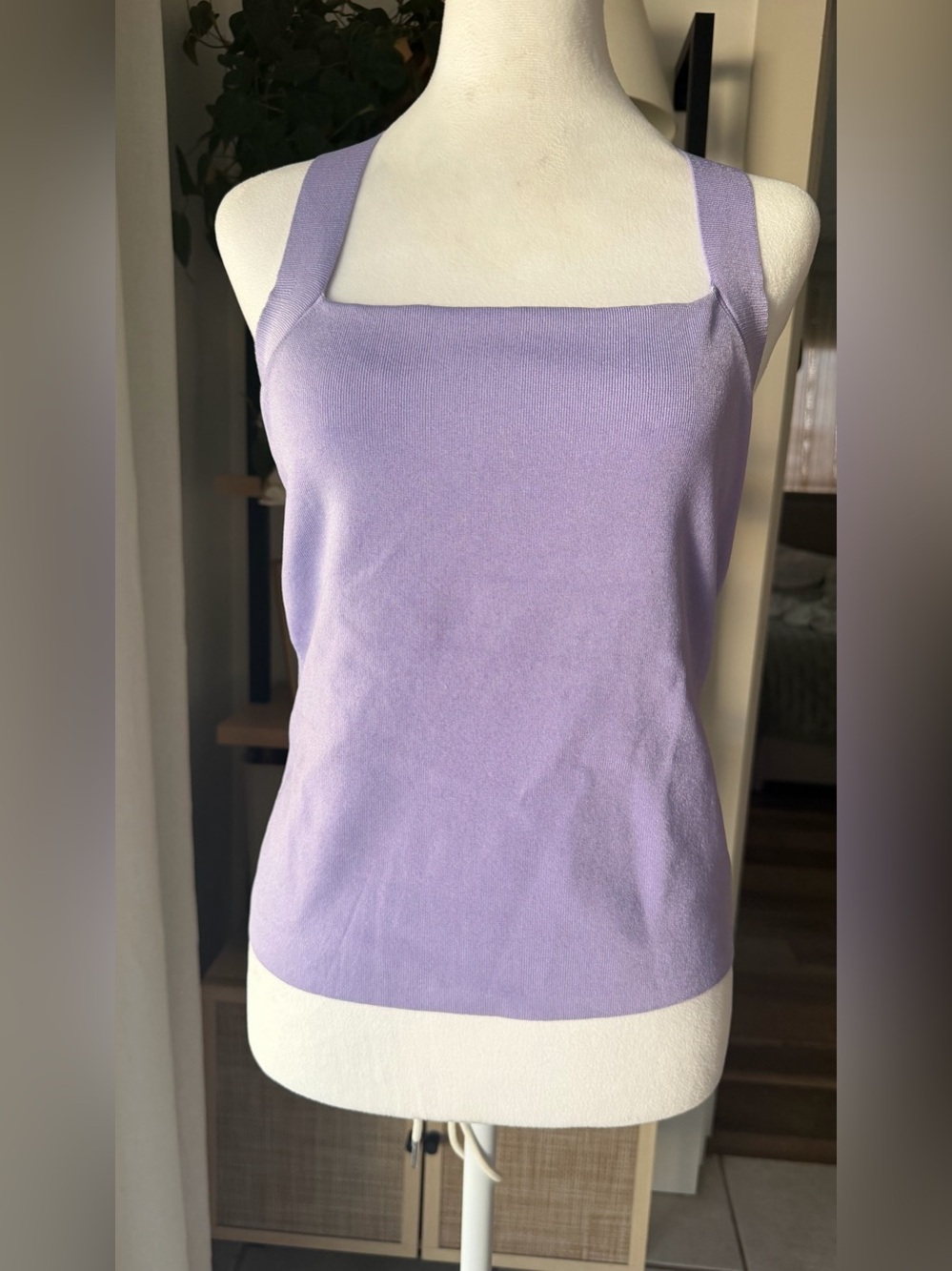NWT White House Black Market WHBM FORME Sculpt Stretch Halter Top S Lavender